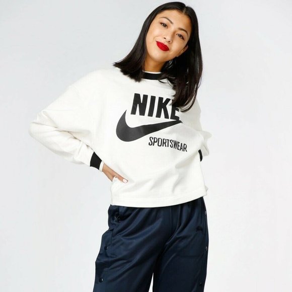 Nike Tops - Nike Archive Crew Sweatshirt White Terry H11393